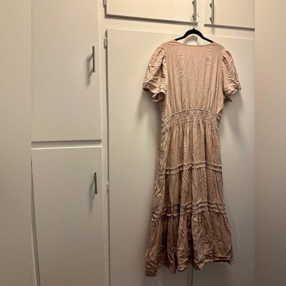 Somerset Linen Blend Maxi Dress | Anthropologie | 2X | Natural - Picture 8 of 8